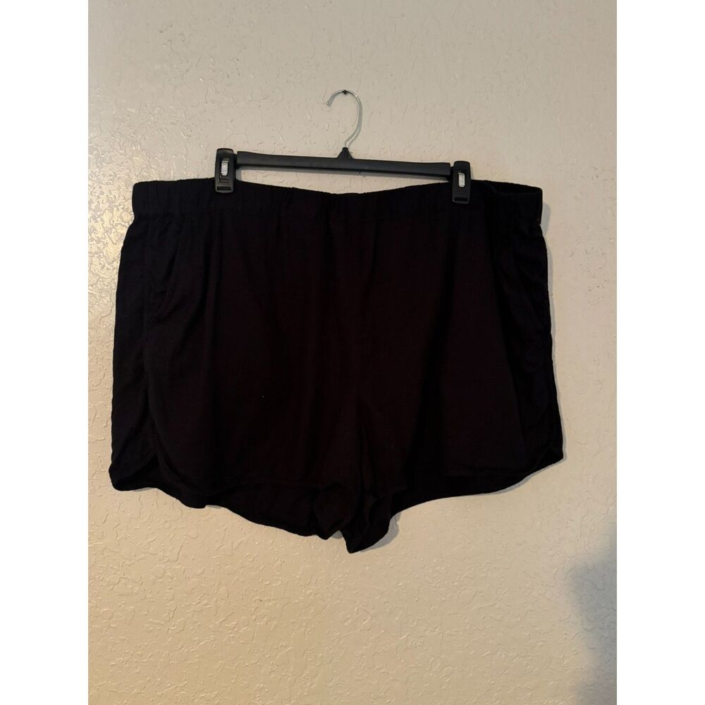 Madewell Pull-On Shorts Size 3X Black Cotton Viscose Pocketed Plus Size